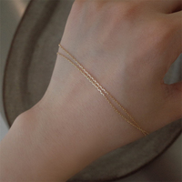 Collier pour femme en argent pur plaqué or au design minimaliste, chaînes de câble