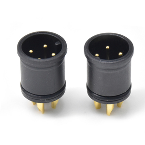 ขั้วต่อวงกลมแบบตัวผู้ M12-A 4 ขา ชุบทองคุณภาพสูง แกนยางกันน้ำ IP67 สำหรับเซ็นเซอร์ - Product Image 5