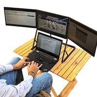 Écran portable triple moniteur FHD IPS 100% sRGB avec support intégré USB-C, deuxième écran externe pour Mac, ordinateur portable, téléphone