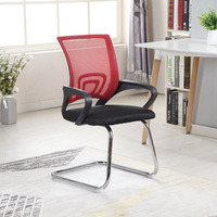 Chaise de bureau ergonomique pivotante avec accoudoirs fixes, maille respirante, pieds chromés, style minimaliste, plusieurs couleurs