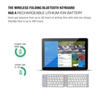 Mini clavier sans fil pliable, clavier pliable portable pour tablette, smartphone, clic silencieux, petit clavier pliable