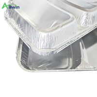 Moule à pain jetable en aluminium, plateau de cuisson en aluminium jetable, 2 compartiments, contenants alimentaires jetables en aluminium P2-810ml