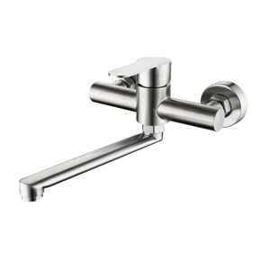 ก๊อกน้ำห้องครัวแบบติดผนัง 304 สแตนเลสสตีล ดีไซน์เรียบง่าย ติดตั้งง่าย - Product Image 1