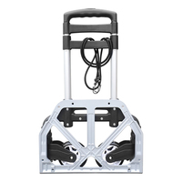 Chariot à main en aluminium à deux roues, chariot à plateforme pliable, capacité de 70 kg pour le shopping et la montée des escaliers