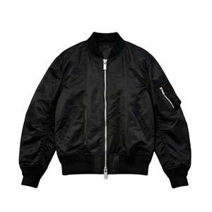 New Design <strong>Men</strong> Black Nylon <strong>Flight</strong> Bomber <strong>Jacket</strong> Classic Zipper Pocket Streetwear <strong>Flight</strong> Coat Satin Durable Bomber <strong>Jacket</strong> - Product Image 1