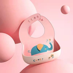 Lindo elefante patrón silicona bebé babero 3D suave lavable bebé niños babero impermeable babero para Tolders - Product Image 5