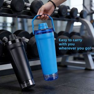 Fitness Gym Shaker Tumbler 600ml 304 Stainless Steel Vacuum Insulated Portable Handheld Workout Cup Reusable Sports Water Bottle - Product Image 1
