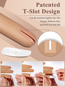 Main d'entraînement portable carrée en caoutchouc souple pour ongles en acrylique, avec capsules amovibles, main d'entraînement flexible pour la pratique du nail art - Product Image 2