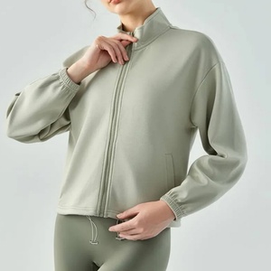 Vêtements de sport d'automne et d'hiver, veste de sport de haute qualité avec logo personnalisé, fermeture éclair, pour femmes - Product Image 4