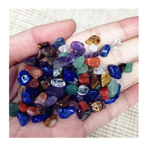 Bulk natural crystal chips drill holes healing mix quartz stones crystal gravel tumble stone fengshui gemstone