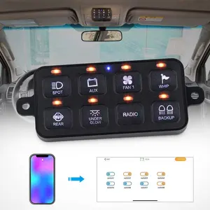 Auto On-Off RGB LED Car Switch Box Universal Touch Panel 12-24V Waterproof Switch Panel For Offroad Lights Auto Lighting System