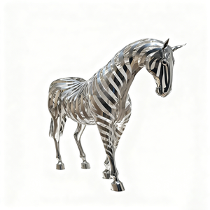 Escultura de Caballo en Filigrana Elegante y Personalizada, de Acero Inoxidable con Tallado Ornamentado, para Decoración de Jardín o Hogar de Estilo Vintage - Product Image 3