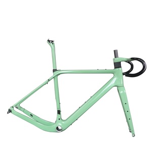 Full Carbon Fiber T1000 Custom Green <b>Paint</b> Internal Cable Disc Gravel Bike <b>Frame</b> GR048 Tire 700X50C - Product Image 1