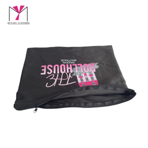 MUYANG Offre Spéciale : Housse de rangement pour perruques et extensions capillaires en satin noir doux, avec fermeture éclair et poignée longue, imprimé numérique - Product Image 4