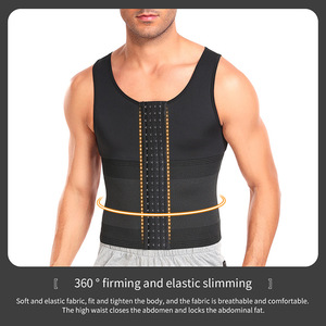 Camiseta Moldeadora de Compresión <span class=keywords><strong>con</strong></span> Ganchos para Hombre, Transpirable, para Pecho y Abdomen, Chaleco Térmico, Prenda Moldeadora - Product Image 3