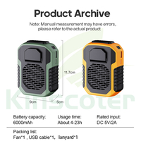 Nouvelle taille suspendu Mini ventilateur Portable Usb Rechargeable ventilateur 6000mah batterie Camping Sports de plein air ventilateur électrique
