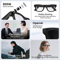 Gafas Inteligentes E03 con Cámara HD de 800W Grabación de Video Transferencia WIFI Control por Gestos ChatGPT para Hombre y Mujer Auriculares Portátiles Inteligentes para Exteriores