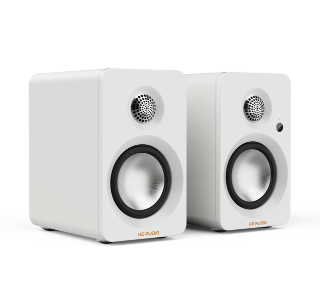50W 3-Inch Active Desktop Bookshelf Speaker Full White Black for 5.3 Dual Mode LED Lighting Home Theatre Multimedia Mobile