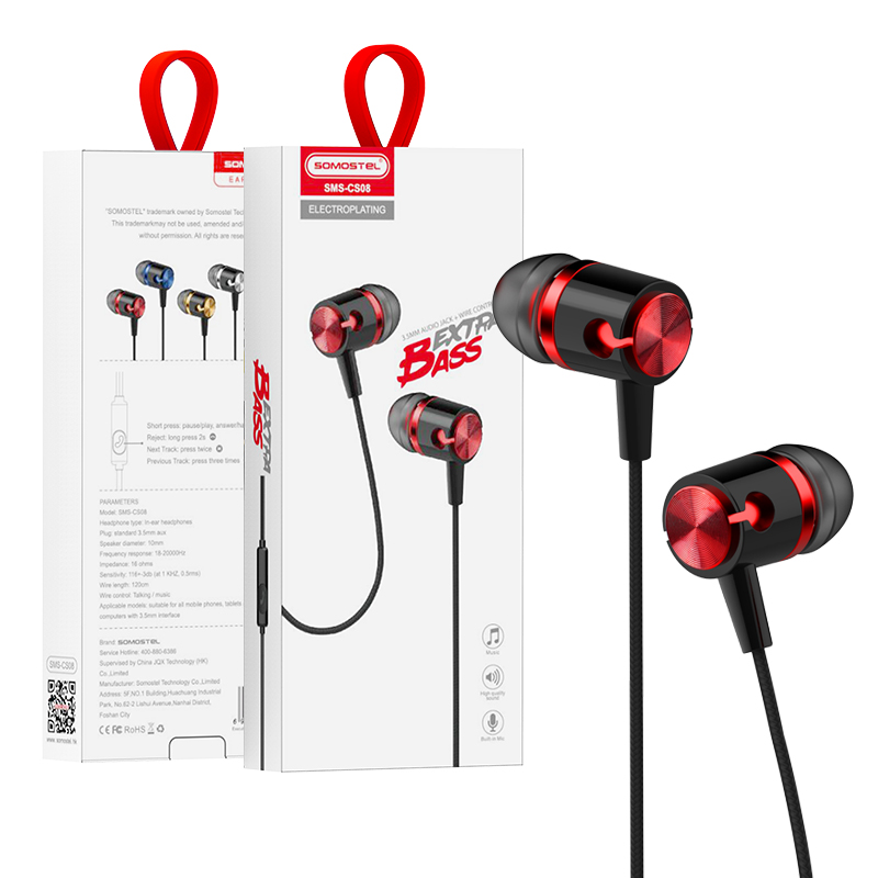 Наушники Somostel CS08 OEM, недорогие проводные наушники-вкладыши 3,5 мм, игровая гарнитура, гарнитура для наушников Samsung