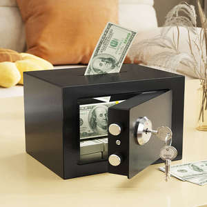 Caja Fuerte de Seguridad YH3720, Caja de Acero con Cerradura de Llave para el Hogar, Caja Fuerte Pequeña y Resistente para <span class=keywords><strong>Dinero</strong></span>, Efectivo, Depósitos, Joyas - Product Image 1