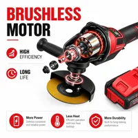 Meuleuse d'angle sans fil sans balais de 125 mm avec batterie lithium-ion pour la découpe et le meulage général