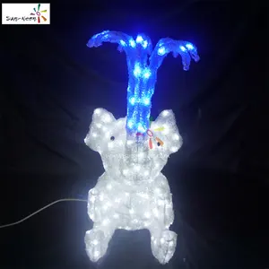شريط ضوئي ليد ثلاثي الأبعاد على شكل فيل للاستخدام الخارجي في أعياد عيد الميلاد