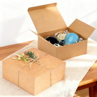 Boîte carrée en papier kraft, emballage en carton blanc, boîte à fond à clipser noire transfrontalière, 20 cm, grande, couleur unie, usage agricole
