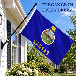 Bandera del estado de Kansas, EE. UU., de alta calidad, 3x5 pies, bordada y cosida, con cabecera de lona de nailon 210D de alta resistencia, ojales de latón, para todo tipo de clima. - Product Image 5
