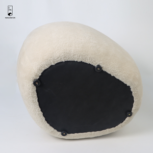 Vente en gros en usine tabouret de maquillage beige <span class=keywords><strong>moelleux</strong></span> en forme de galet <span class=keywords><strong>pouf</strong></span> confortable pour chambre à coucher et maison - Product Image 3