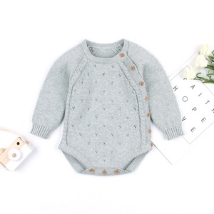 Barboteuse tricotée pour nouveau-né garçon et fille, vêtements d'<span class=keywords><strong>hiver</strong></span>, combinaison body à manches longues, <span class=keywords><strong>tenue</strong></span> une pièce, pull - Product Image 1