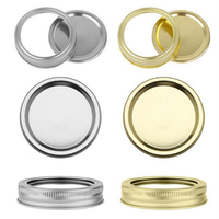 Couvercles de mise en conserve à bouche régulière 70mm 86mm deux pièces couvercles séparés et bouchon à vis en métal fendu pour pot Mason