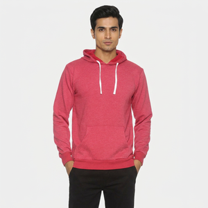 Casual clean Cotton fleece <b>men</b> hoodies with front <b>pouch</b> rib edges and adjustable hood built <b>for</b> daily styling <b>Men</b> Hoodies - Product Image 1