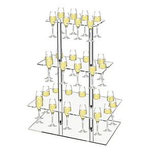 Support à verres à vin en acrylique transparent, détachable, à 4 niveaux, pour mariage, fête, événement - Product Image 6