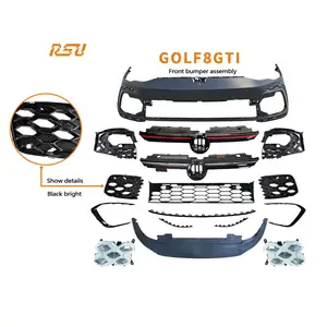 大众高尔夫8前保险杠车身套件和雾灯2018的改装汽车零件-2021升级到高尔夫8 GTI