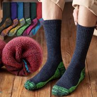 Chaussettes en cachemire et laine mérinos pour homme, épaisses, chaudes, écologiques, décontractées, pour le sport, le ski, la randonnée, thermiques, athlétiques, hiver