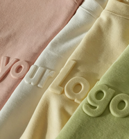 T-shirt personnalisé pour homme, coupe classique, en coton 100% écologique et respirant, avec logo en relief imprimé par sérigraphie OEM, teint en pièce, de luxe