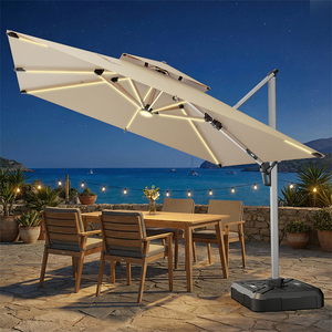 Sombrilla de Patio Plegable Impermeable de 4x3 Metros con Color Personalizado HANYI, <span class=keywords><strong>Base</strong></span> Giratoria con Inclinación, Parasol de Aluminio para Jardín, para Uso en Hoteles - Product Image 1