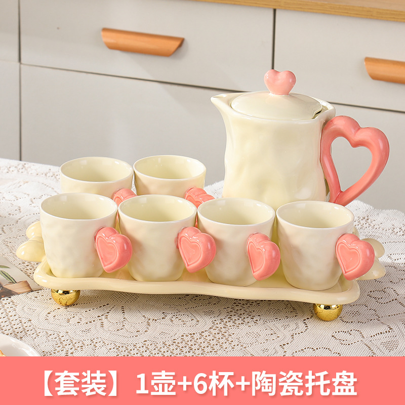 Ensemble d'eau coeur pêche rose tendre (avec beurre blanc