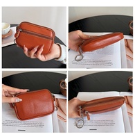 Dompet Kulit Wanita Grosir, Dompet Tanpa Lipatan dari Kulit Sapi dengan Ritsleting Ganda dan Banyak Kompartemen Penyimpanan, Tas Tangan