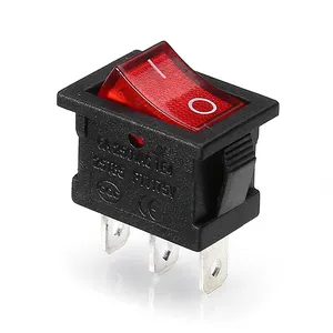 KCD1-102NC 250V 6A marinho vermelho levou iluminado 3 pin rocker switch