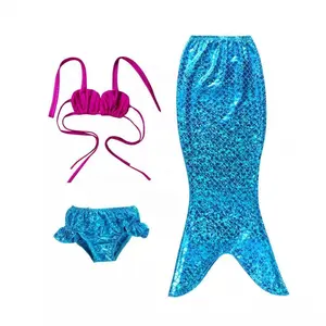 Kleine Zeemeermin Staarten Zwemmen Kostuum Mermaid Tail Cosplay Meisjes Badpak Kinderen Kinderen Zwemmen Pak