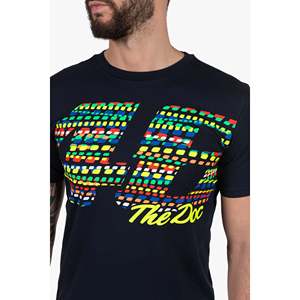 T-shirt officiel VR46 pour homme, collection The Doc, couleur bleue, 100% coton, manches courtes, tailles XS-XXXL, en vente - Product Image 1