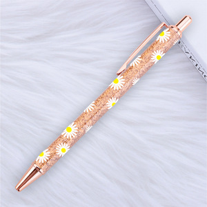 Penna a Sfera Retrattile Creativa in Pelle PU Lucida con Polvere Dorata, Regalo <span class=keywords><strong>di</strong></span> Cancelleria per Studenti, Vendita all'Ingrosso - Product Image 6