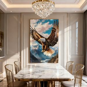 Pintura Decorativa LED para Entrada, Arte Mural de Animales, Pintura de Águila para Sala de Estar, Pintura de Porcelana de Cristal para Entrada, Venta al Por Mayor - Product Image 5