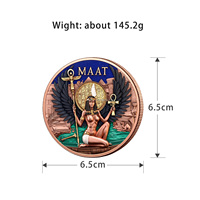 Pièce commémorative en cuivre fin de 5 oz sur le thème des dieux égyptiens, mythologie égyptienne, pièce de collection colorée de 5 oz en cuivre dans une capsule