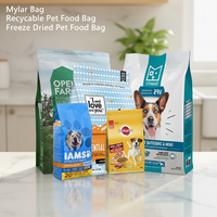 Sac/boîte/pochette pour aliments pour animaux de compagnie à fond plat, prix usine Bosheng, avec fermeture éclair coulissante refermable pour aliments pour chiens de 5 kg et 10 kg