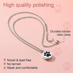 パーソナライズされた遺骨ネックレス　灰用縦型バー/月猫/砂時計/足跡ペンダント　ステンレススチール/18K金メッキ/ブラック - Product Image 4