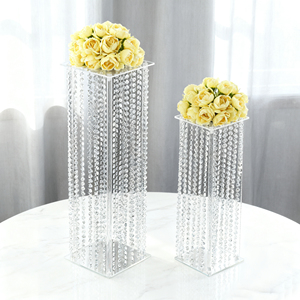 Colonne Trasparenti, Supporti <span class=keywords><strong>Quadrati</strong></span>, Fondali Floreali, Eleganti Supporti <span class=keywords><strong>per</strong></span> <span class=keywords><strong>Fiori</strong></span> in Cristallo Acrilico, <span class=keywords><strong>Vasi</strong></span> Alti <span class=keywords><strong>per</strong></span> Centrotavola Matrimoniali - Product Image 3