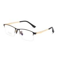 Lunettes de vue carrées en titane sans vis, élégantes et tendance, avec verres transparents anti-lumière bleue pour hommes