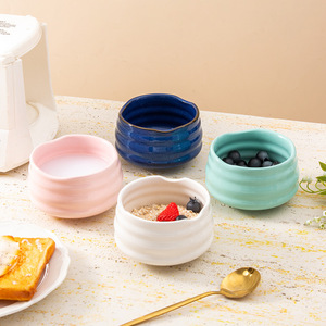 Bol en céramique de Chaozhou DW866Y 4,5 pouces, couleur unie, pour usage domestique, petit-déjeuner, yaourt, salade, design personnalisé - Product Image 2